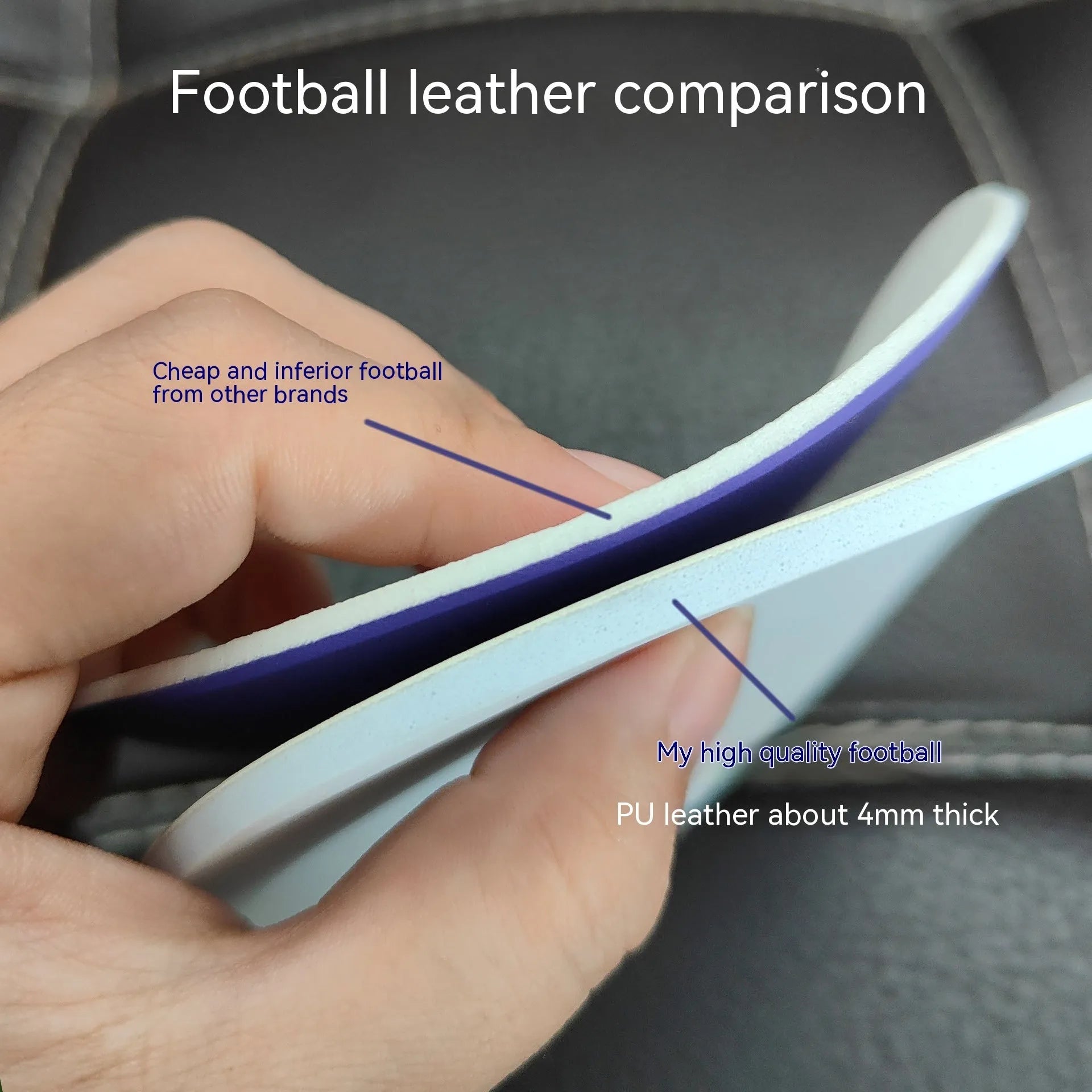 Fluorescent green size 5 football with seamless thermal adhesive patch construction