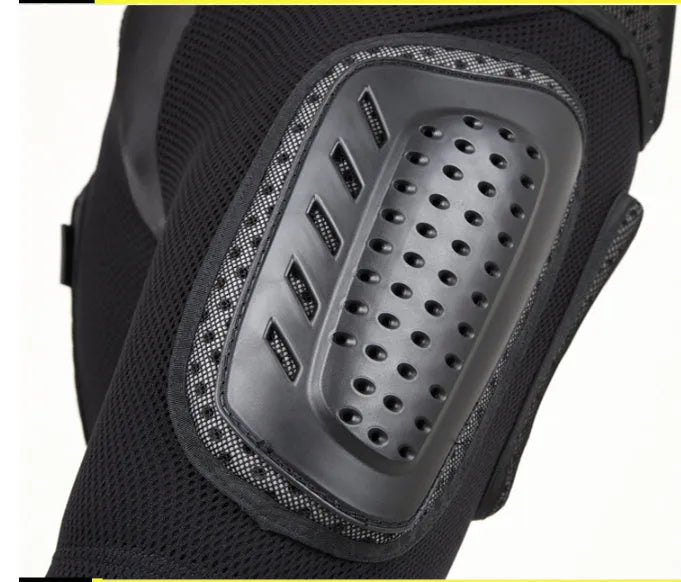 Black cycling hip protection pants with removable gel pads and adjustable leg length system