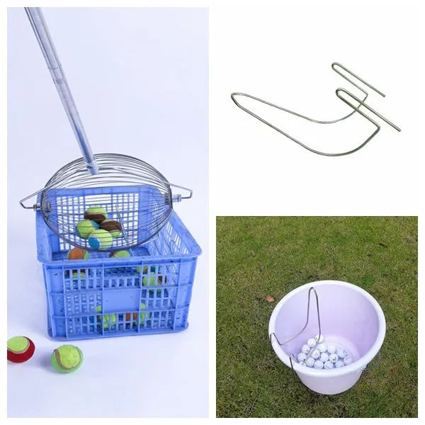 Stainless steel golf ball picker in metallic colour