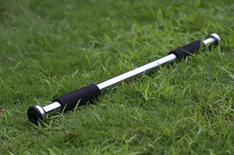 Adjustable steel pull-up bar extended to maximum 100cm width for door frame installation