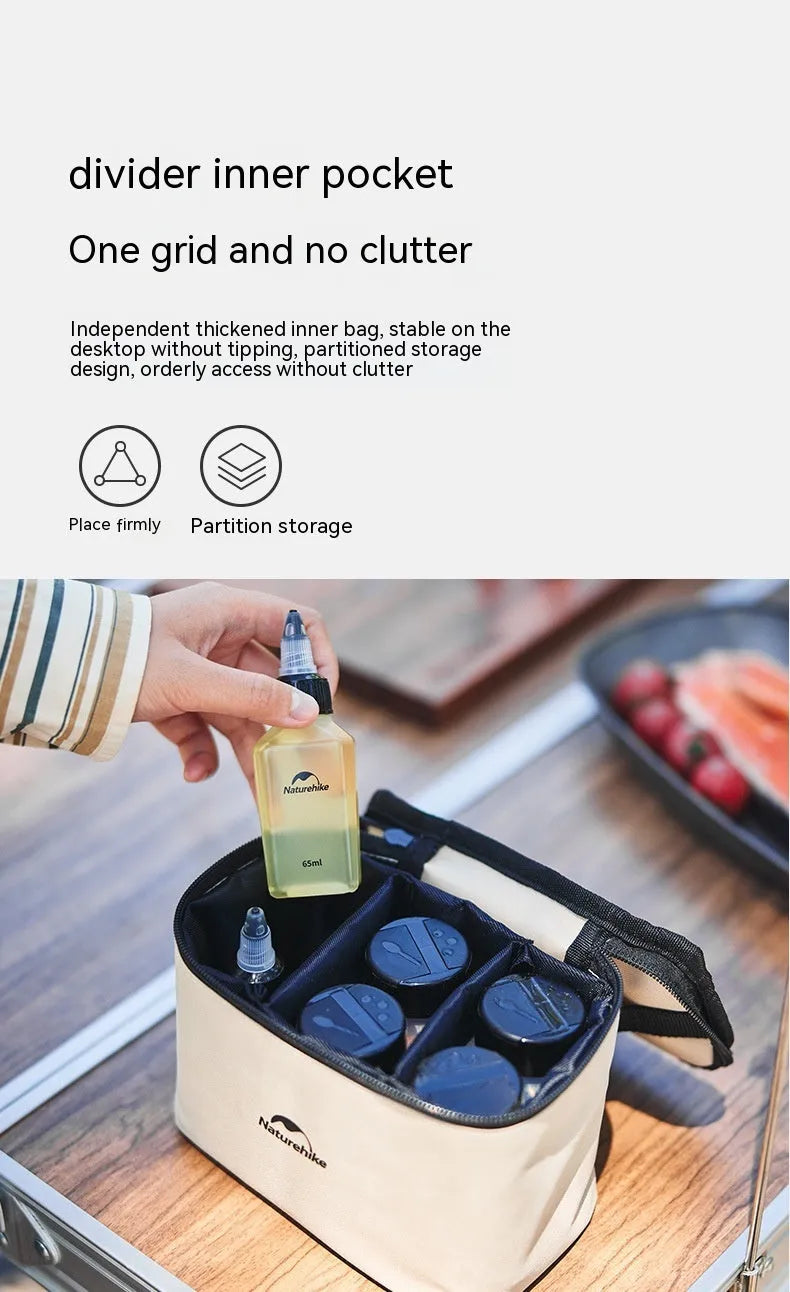Naturehike six-piece transparent seasoning bottle set with PP plastic containers for outdoor cooking