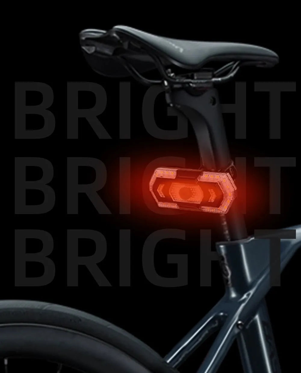 Black wireless remote control LED car taillight with USB charging port showing waterproof construction