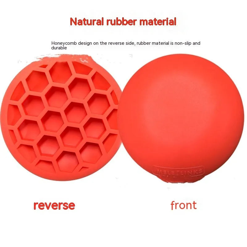 Orange natural rubber golf training mat with centre alignment marking for practice