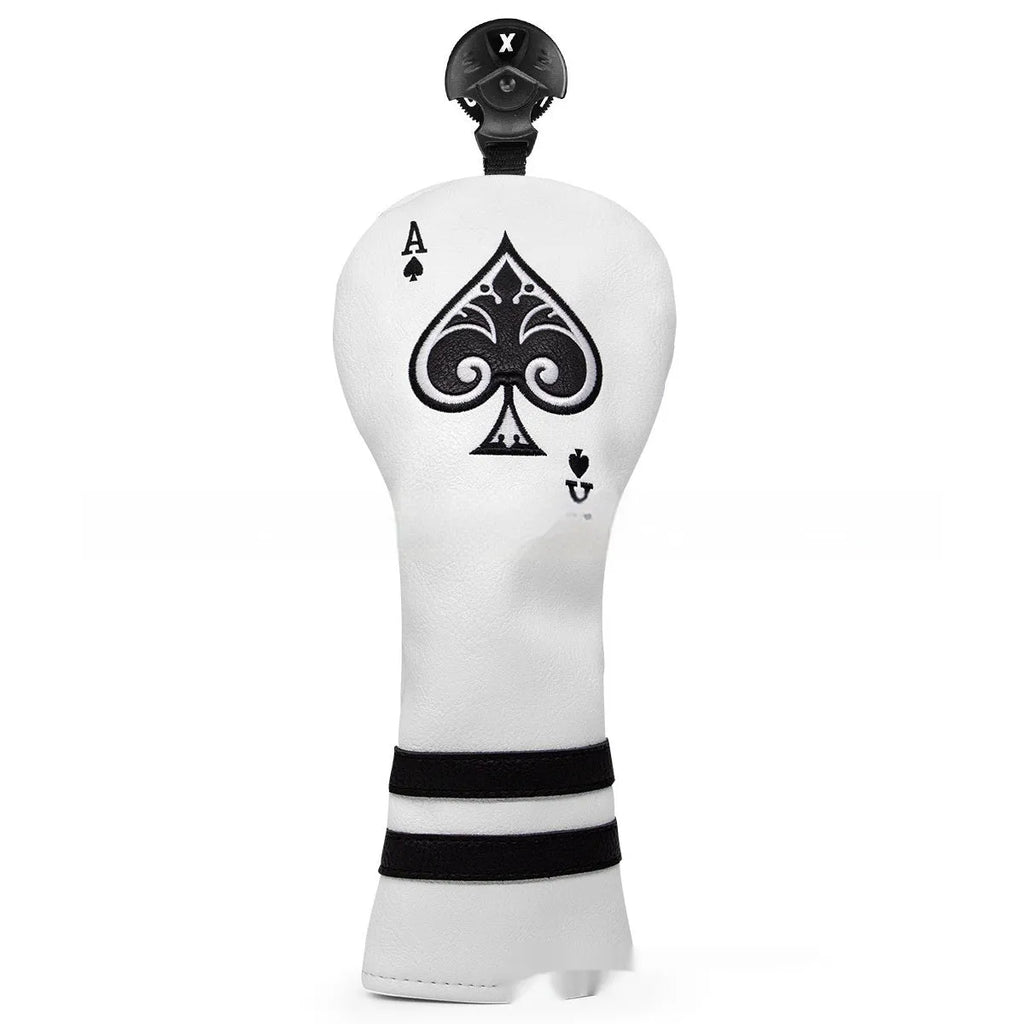 A PU golf putter sleeve in one of three colours, designed to cover a putter head and shaft.