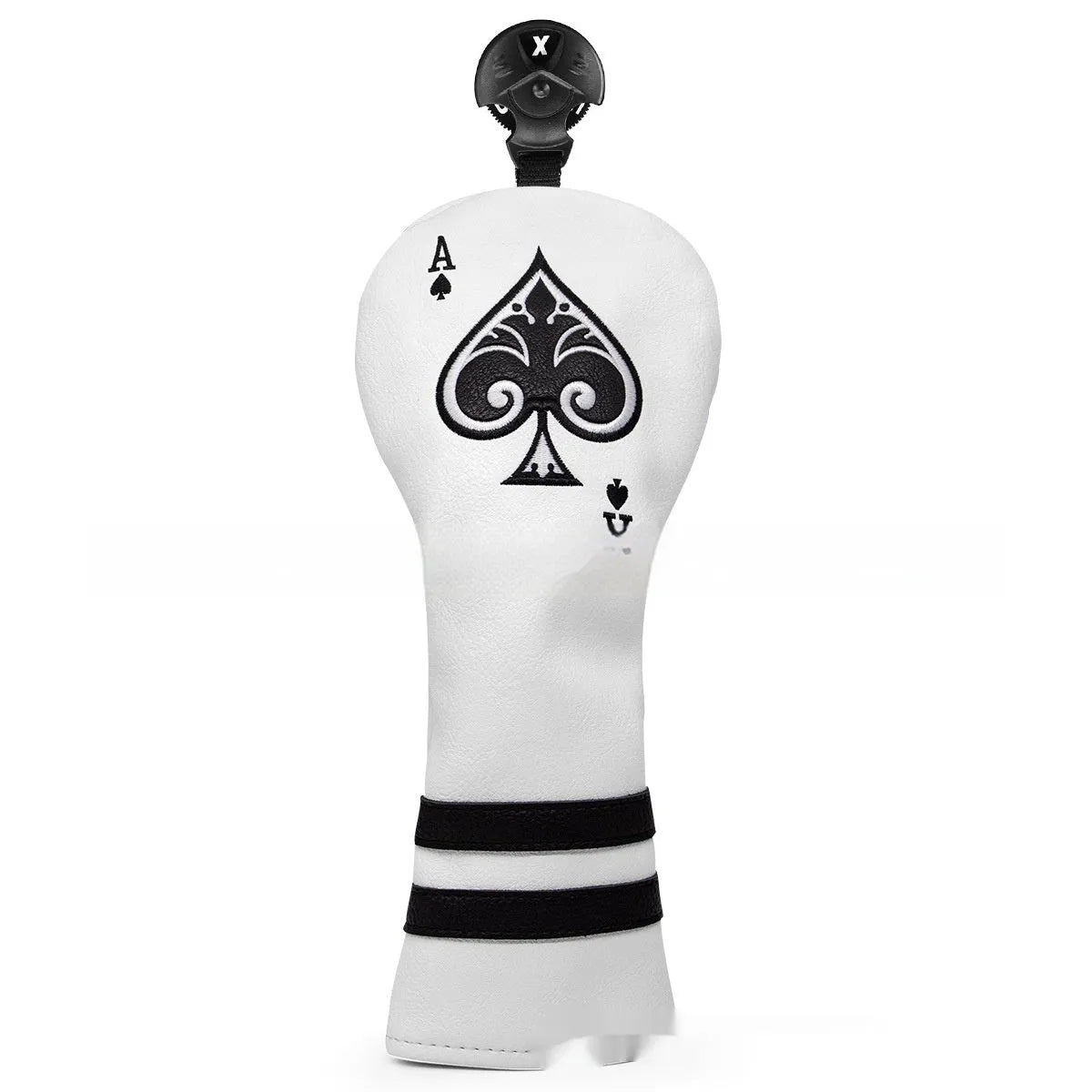 A PU golf putter sleeve in one of three colours, designed to cover a putter head and shaft.