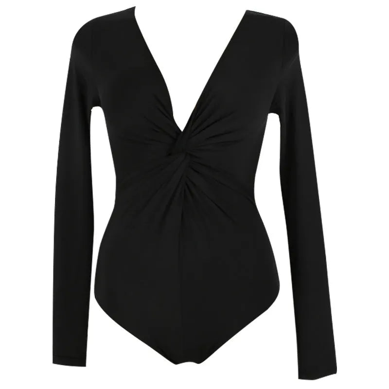 Women's black solid colour one-piece swimsuit made from nylon fabric