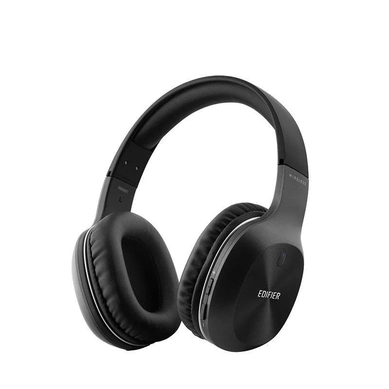 Black wireless sports headset with Bluetooth 5.0 and 50-hour battery.