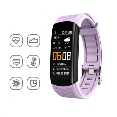 Adult sports silicone pedometer bracelet with 0.96 inch screen and TPU band in multiple colours