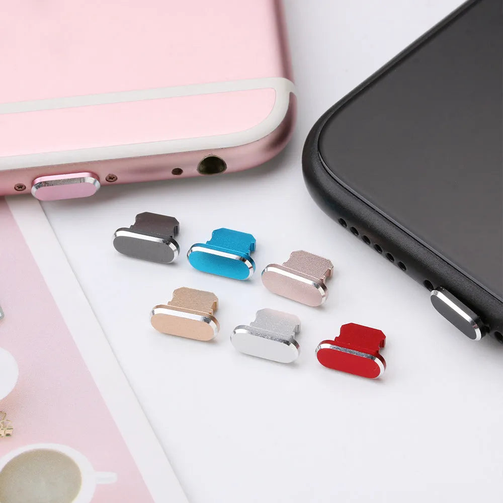 Aluminium alloy iPhone charging port dust plug in various colours for multiple iPhone models