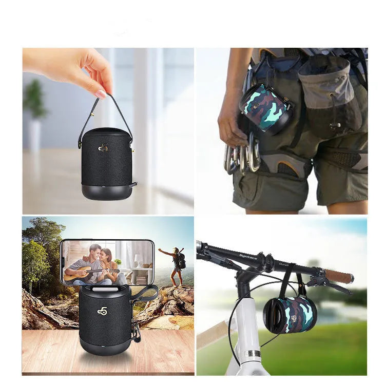 Wireless portable Bluetooth speaker with changeable leather casing in multiple colour options