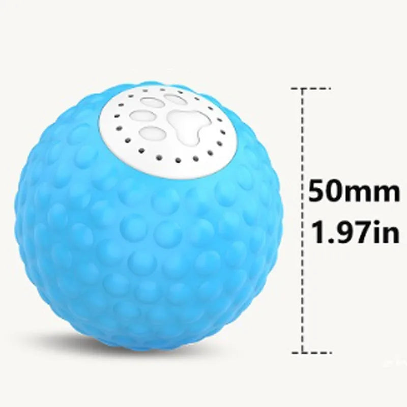 Remote control cat ball toy in blue, green or yellow colours with motion-activated rolling and sound features