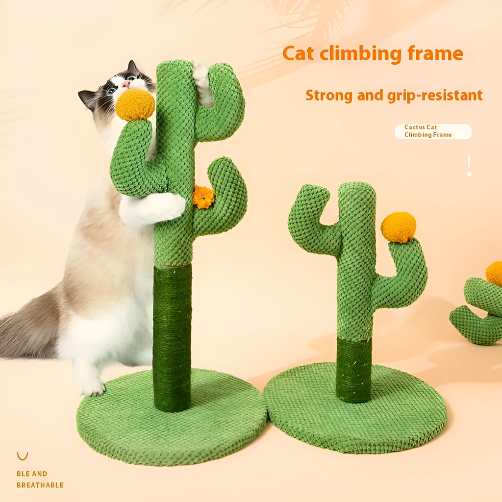 Cactus design cat scratch board climber and coconut tree scratching post for cats.