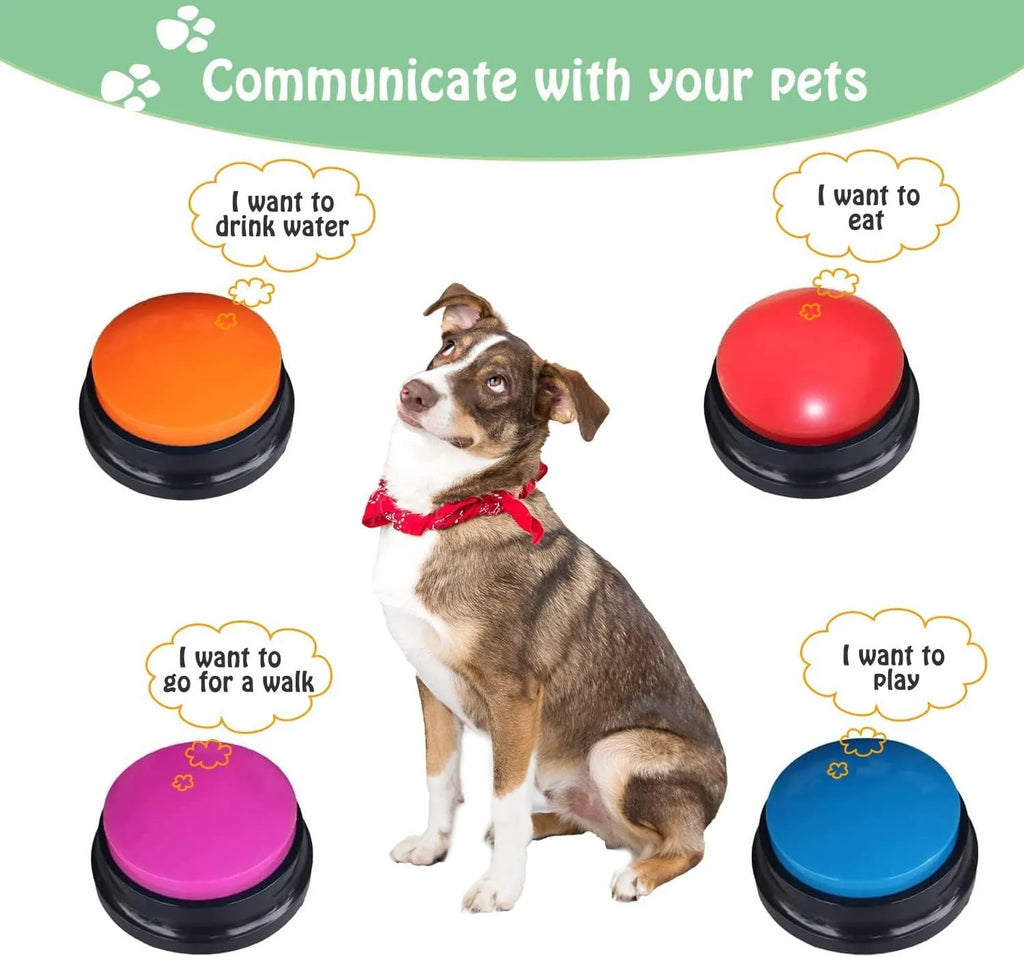 Voice recording button for pet training with 30-second capacity in five colour options