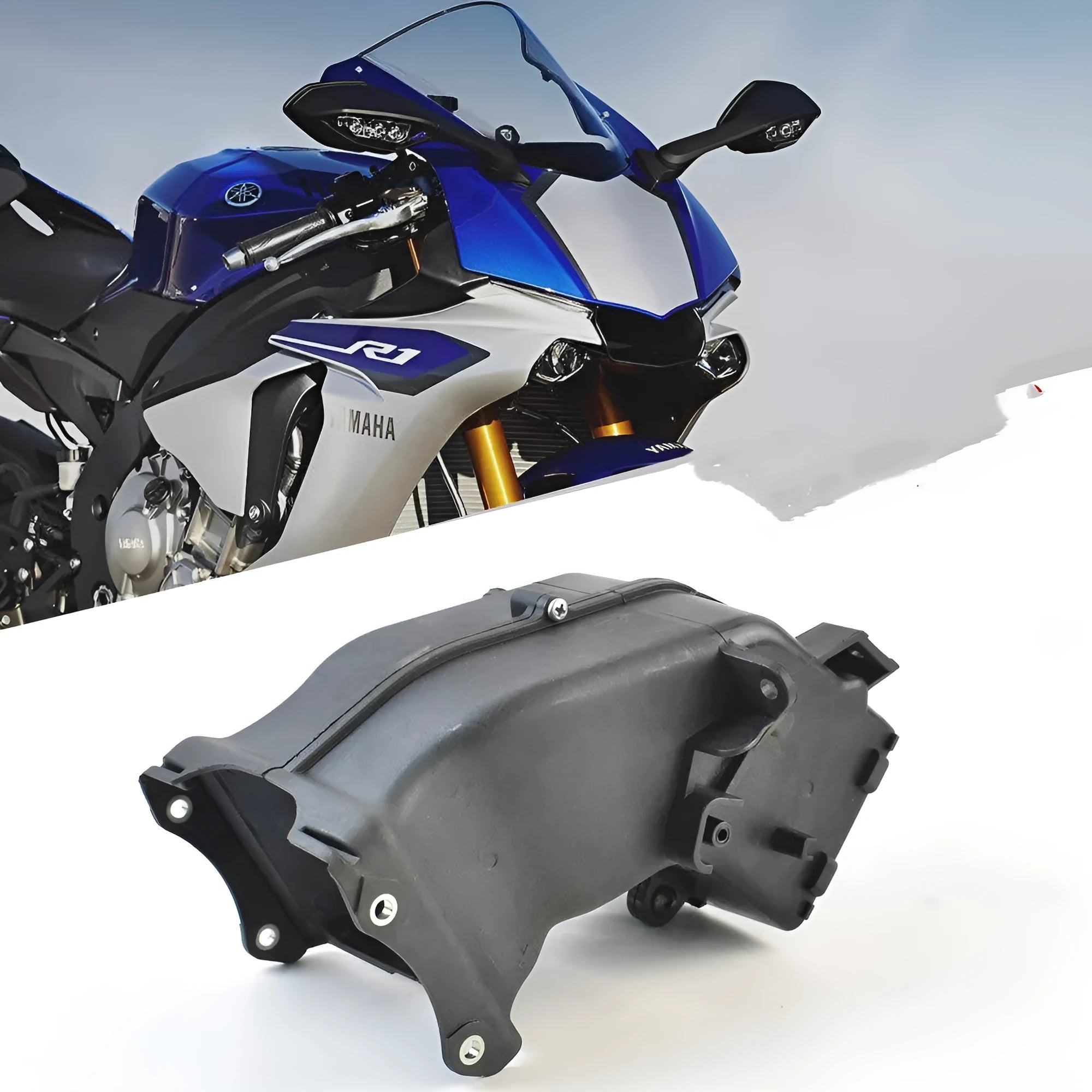 Black motorcycle ventilation pipe for Yamaha intake system, dimensions 280mm x 170mm x 160mm