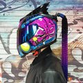 Couples' Dirty Braids full face motorcycle helmet in Black Clown graphic style on a white background.