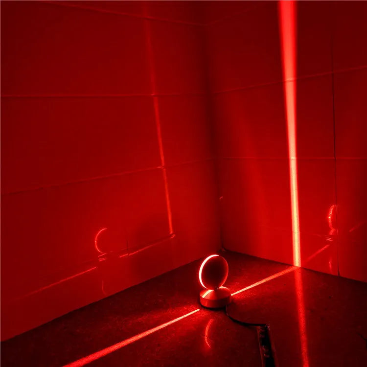 Modern aluminium spotlight bar wall lamp with glass lens and coloured LED illumination