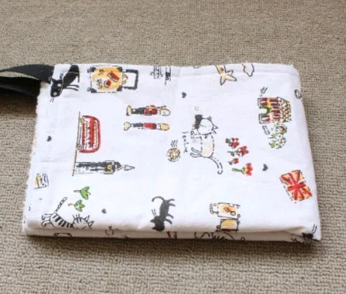 Double-sided cat hammock in lamb cashmere and cotton linen, 52x35cm or 62x44cm hanging cat bed