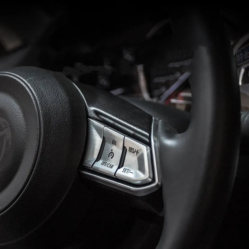 Atz aluminium alloy decorative sticker set for car steering wheel buttons and interior customisation