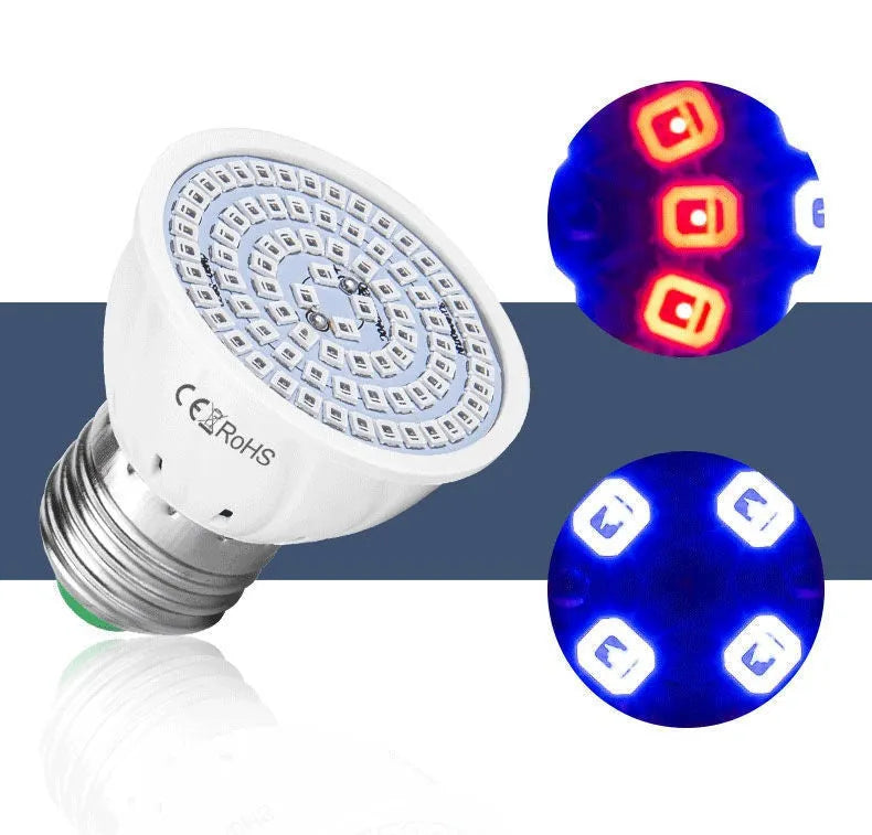 White 9W LED plant growth fill light with 80 beads for indoor potted plants.