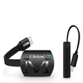Black HD TV dongle for smartphone screen mirroring with HDMI port.