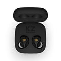 Black and green Z1 true wireless Bluetooth in-ear headphones with no connecting wire, shown on a white background.