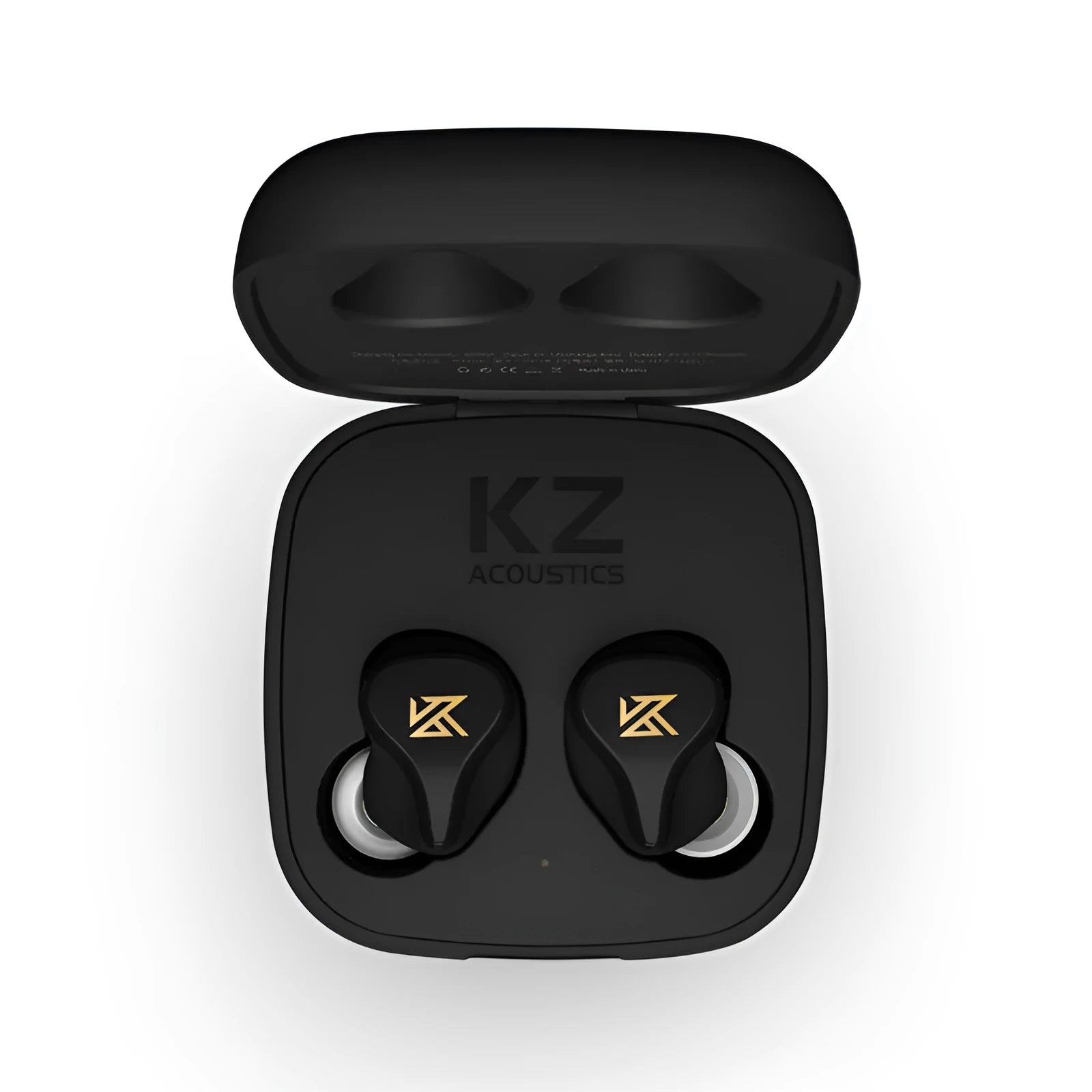 Black and green Z1 true wireless Bluetooth in-ear headphones with no connecting wire, shown on a white background.