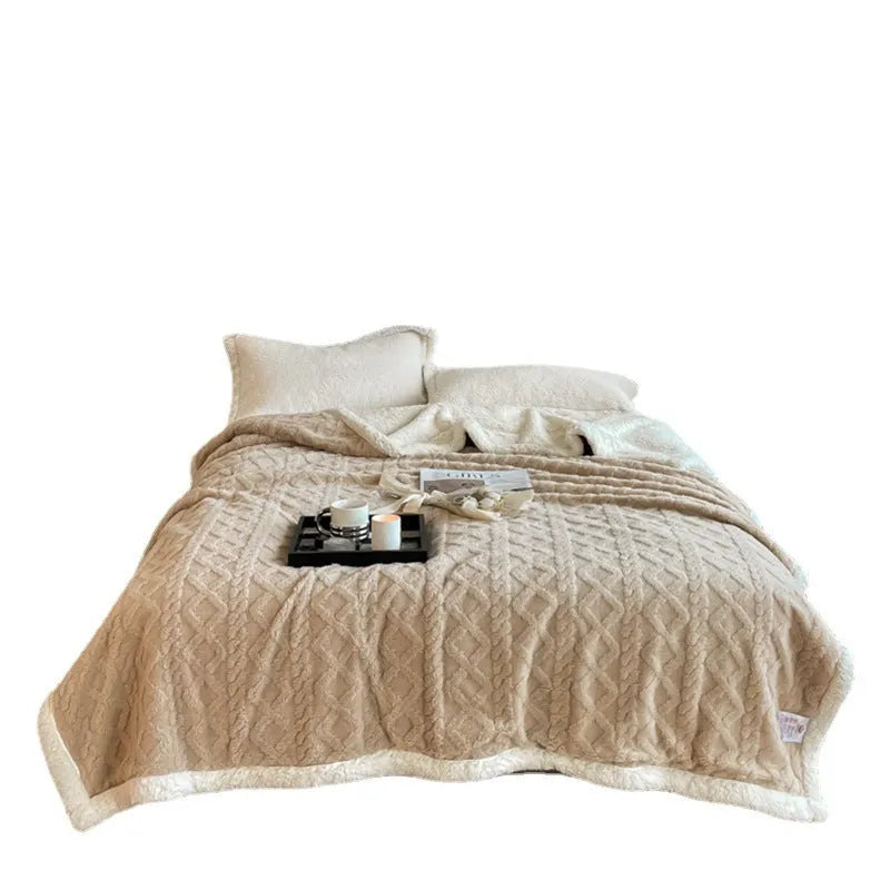 Taffeta thermal flannel casual blanket in 180x200cm size showing tea green colour option