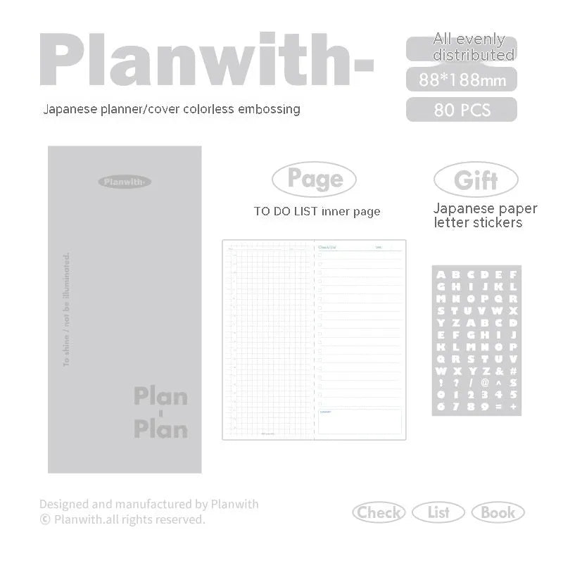 Embossed A5 daily meter book notebook showing blue, grey, purple, and white cover colour options.