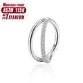 Titanium alloy fork nose ring for body piercing in multiple colours and lengths