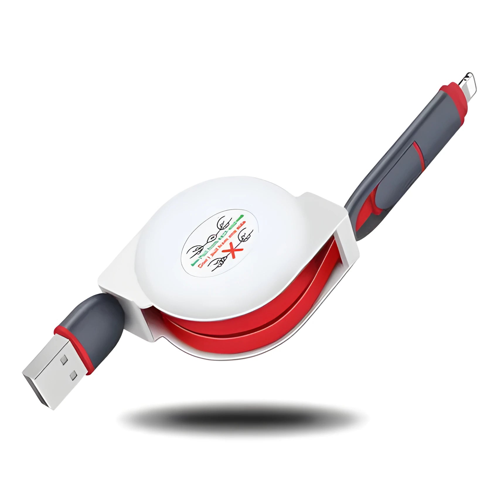 3 in 1 telescopic charging cable with 120 cm TPE cable and titanium alloy connectors in multiple colours