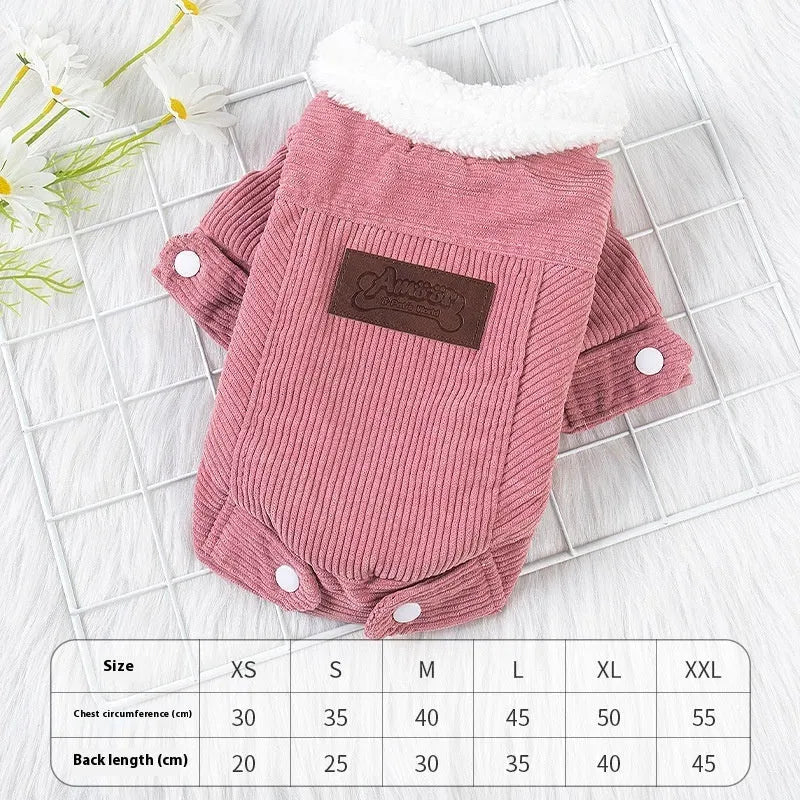 Lambswool grey dog vest with wool lining for autumn and winter warmth