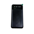 Black ultra-thin power bank showing compact 67x14x140mm dimensions with 10000mAh capacity display