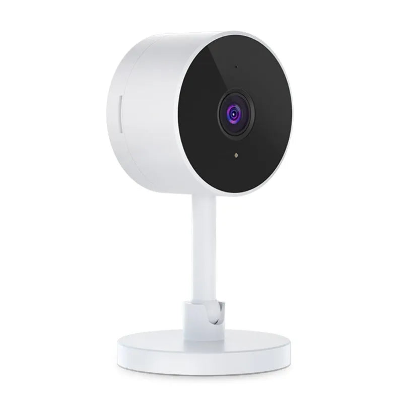 White gun-style WiFi security camera with 1080p HD resolution and anti-theft alarm system