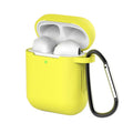 Liquid silicone clamshell cover for Apple AirPods first and second generation charging case.