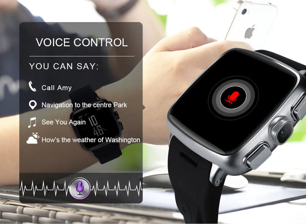 Z01 smart watch on wrist showing black or white colour with 1.54-inch touchscreen