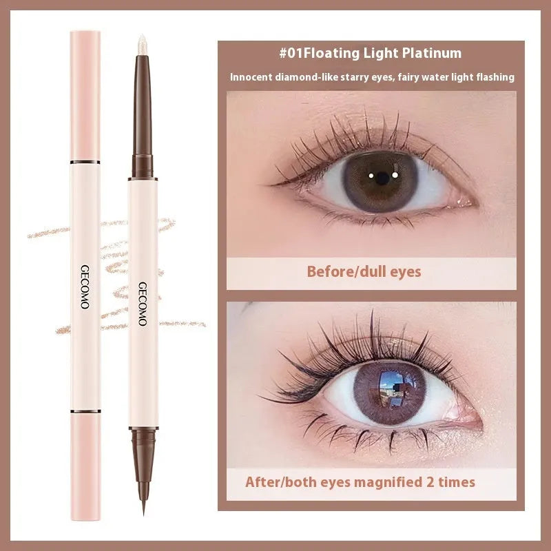 Double-headed silkworm pen eyeliner with stereoscopic star eyes design in pearlescent finish