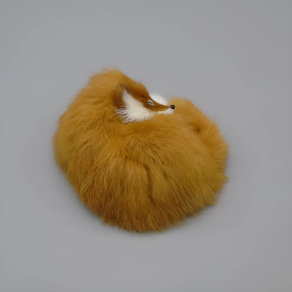 Artificial fox fur handicraft decoration in white, red or yellow colours, 15cm animal craft for home or car display