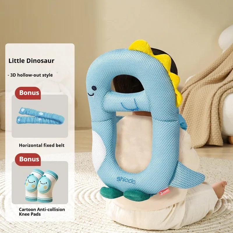Cartoon baby anti-collision pillow in Little Dinosaur design for toddler fall protection.
