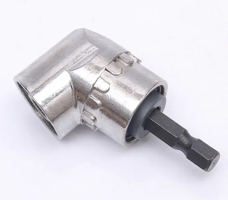 Flexible shaft screwdriver extension tool with 105-degree angle and universal quick-release handle