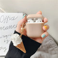 Silicone AirPods 2 case with cylinder ice cream design in assorted colours.