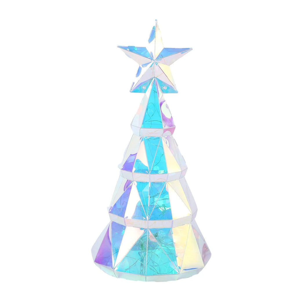 Colourful cartoon Christmas tree light decoration measuring 20cm tall with PET material construction