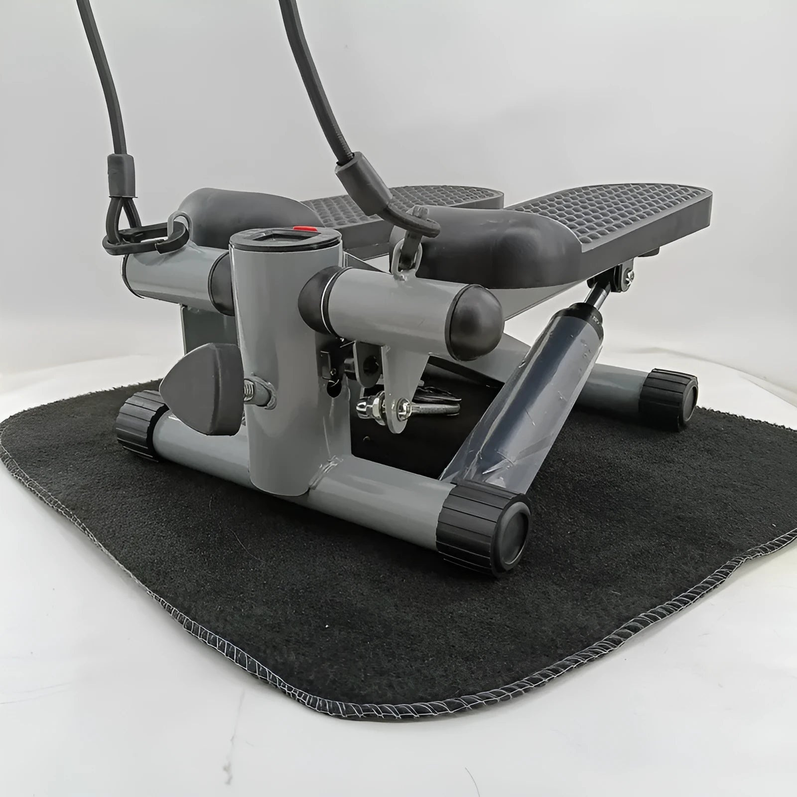 Silver grey household mini treadmill waist slimming machine with hydraulic resistance pedal exercise equipment