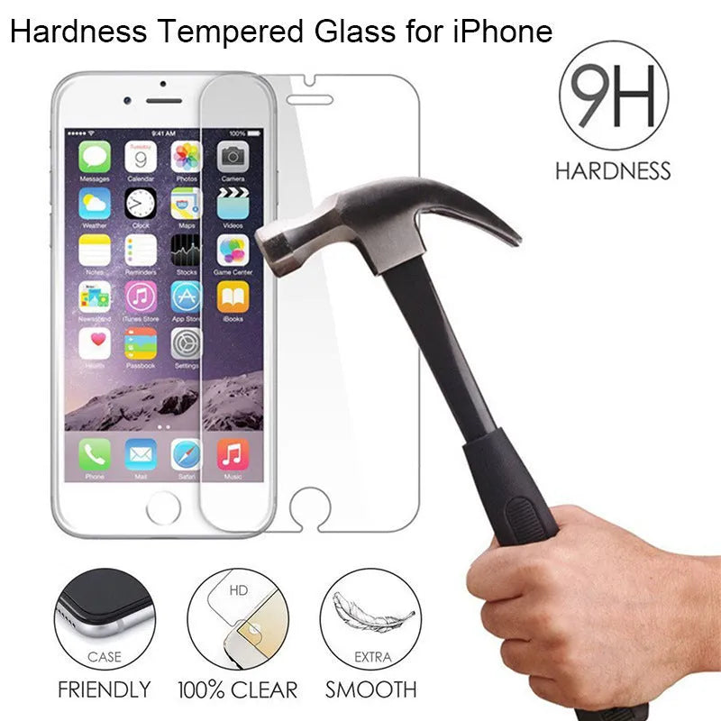 Transparent tempered glass screen protector for iPhone with anti-fingerprint coating