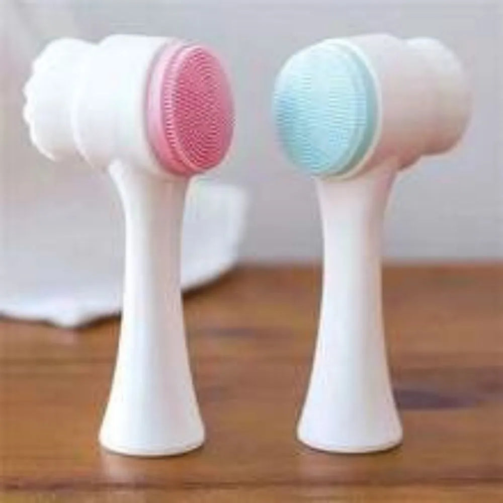 Blue pet paw brush with soft nylon bristles for grooming dogs and cats