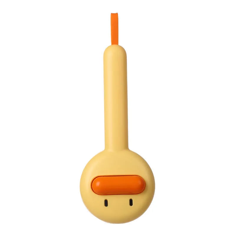 Small yellow cat grooming comb with needle teeth and floating hair removal device