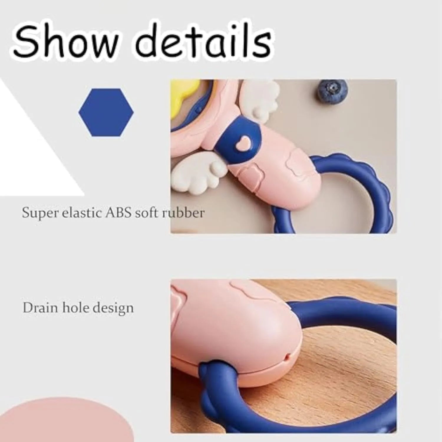 Large pink dog chew toys with textured dental cleaning surfaces and anti-swallow ring design
