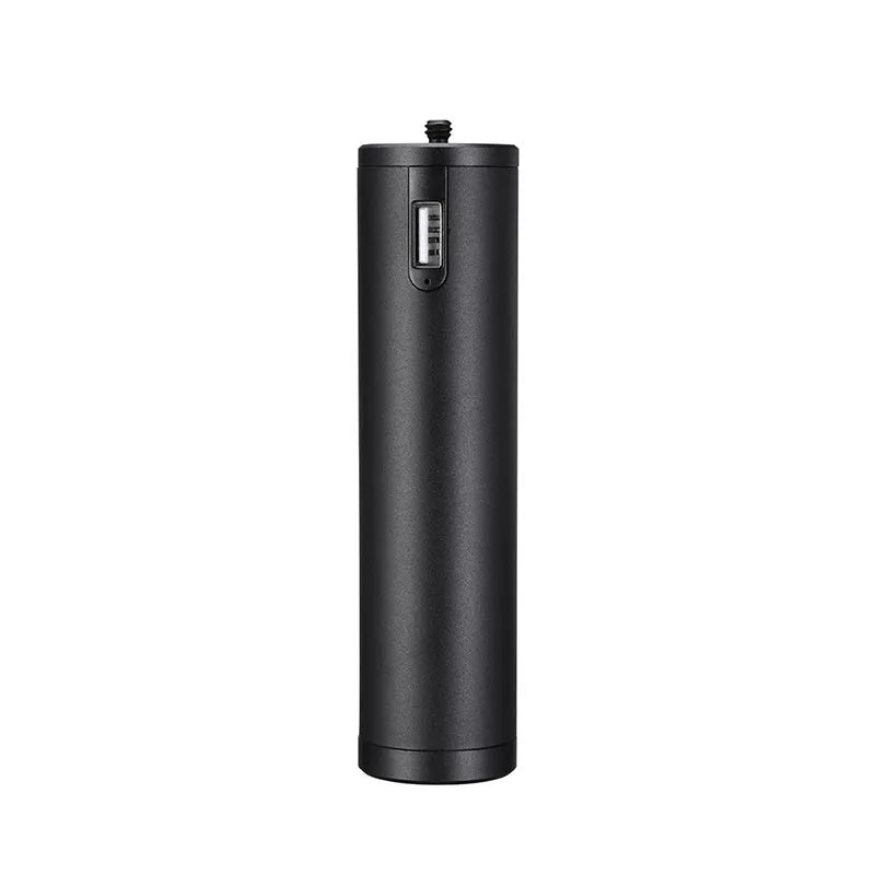 Black aluminium power bank with 6800mAh capacity measuring 12.5cm long