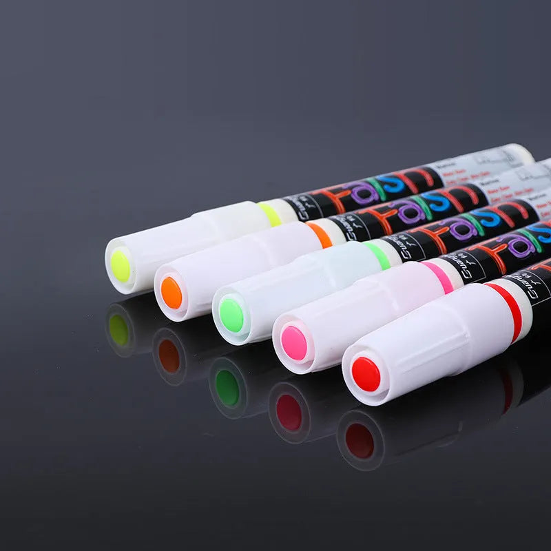 6mm electronic fluorescent plate highlighter with oblique pen shape in plastic shell, card-packed with multiple colour options
