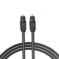 Black 2 metre Toslink digital optical audio cable with square mouth connectors