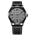 Men's automatic mechanical watch with leather strap and retro business style in multiple colour options